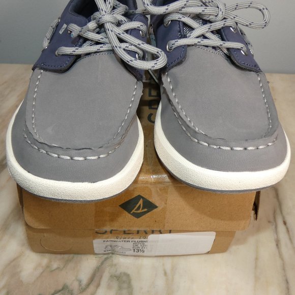 Sperry Fairwater Plushwave Sneaker, Grey/Navy, 13.5 US Unisex Big Kid - Picture 8 of 10